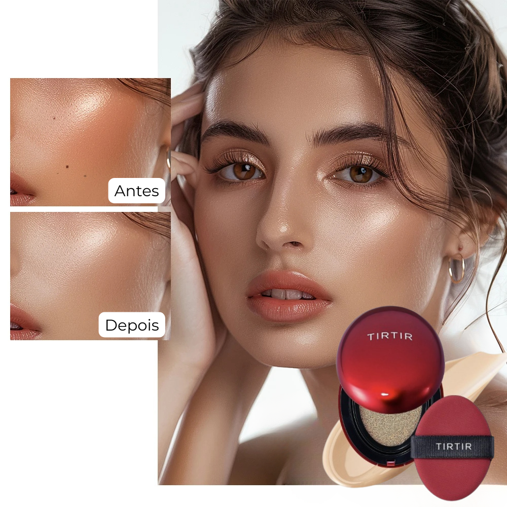 (Compre 1 Leve 2) Base Cushion Clareadora TIRTIR - Protetor Solar e Maquiagem Longa Duração - Original