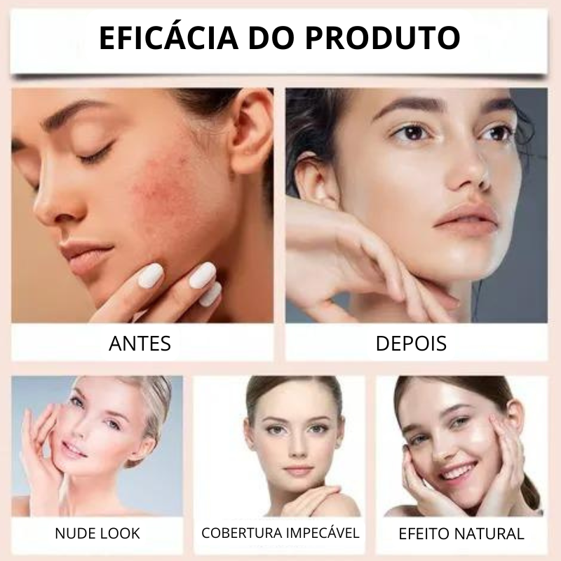 (Compre 1 Leve 2) Base Stick Coreana 2 em 1 - Cobertura Impecável com Toque Natural