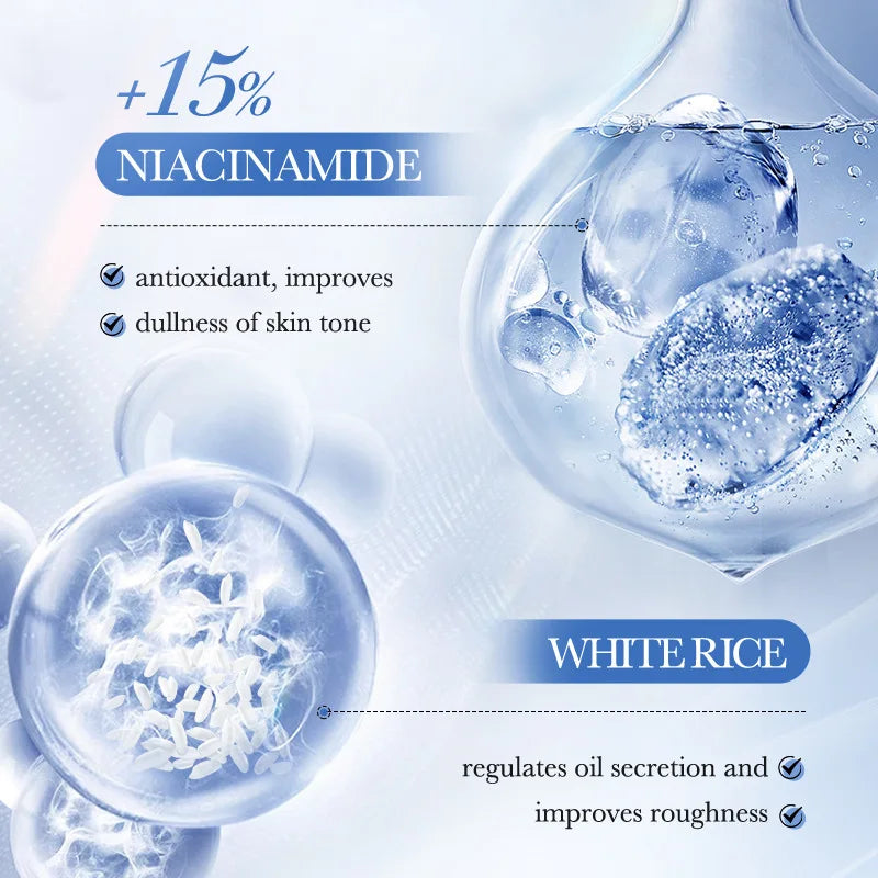 Conjunto de Cuidados Essenciais com a pele , soro facial clareador, creme removedor de rugas, encolhe os poros, desbota, melanina opaca, hidrata e ilumina, (6 peças)